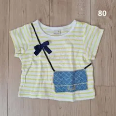 プティマイン　ストライプ柄Tシャツ 80サイズ