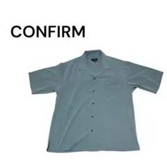 【美品】CONFIRM 半袖シャツ グリーン Mサイズ 開襟 ゆったり