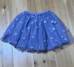 petit main フラワー刺繍チュールスカート