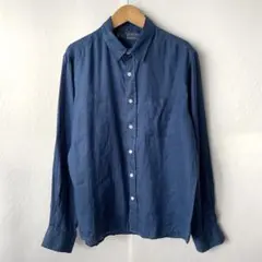 無印良品 MUJI リネンシャツ 長袖 M ブルー