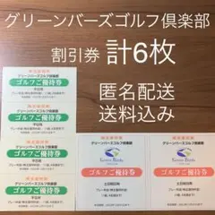 グリーンバーズゴルフ倶楽部 割引券6枚 広電 株主優待券 広島電鉄