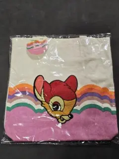 ディズニー　バンビ　トートバッグ　さがら刺繍　コットンキャンパス地　新品