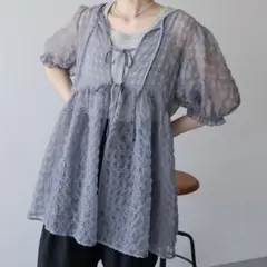 earth music&ecology シアーパフチュニック