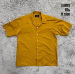 【GOOD/カラー】SEARS シアーズ/70s/半袖シャツ/M/イエロー/黄色