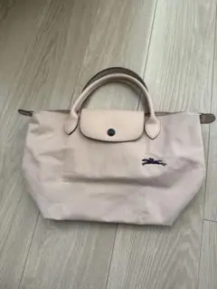【超貴重】Longchamp 折りたたみナイロンバッグ ピンク×ネイビー