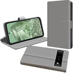 ❣️未使用品❣️Google Pixel8 ケース グレー レザー 手帳型