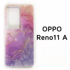 OPPO Reno11 A ケース ピンク パープル マーブル クリア