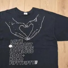 US古着Tシャツ ハート LOVELOUD ブラック 黒 ギルダン GILDAN