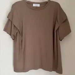 オーペクドットクリップ 半袖 モカブラウンTシャツ Mサイズ