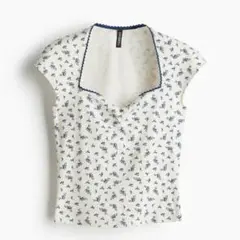 H&M スイートハートネック　リブトップス　花柄