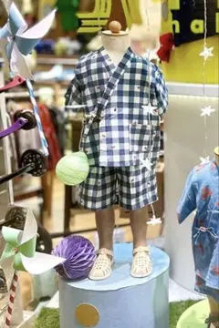 ハッカキッズ×濱文様　金魚柄甚平110〜120