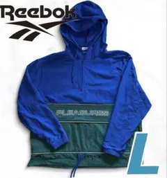 レア Reebok classicフード付きジャケット L グリーン ブルー