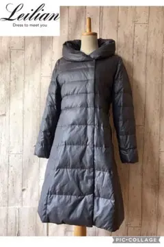Leilian レリアン ボリュームネック ロングダウンジャケット ダウンコート