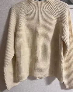 UNITED ARROWS THE LIVE クリーム色リブ編みセーター