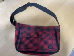 PORTER チェックリバーシブル ショルダーバッグ