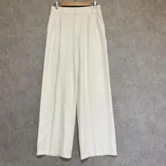 グレイル(M)センタープレイスパンツ＊スラックス＊伸縮性＊ストレートパンツ＊白