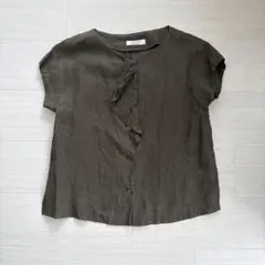 human woman リネンブラウス