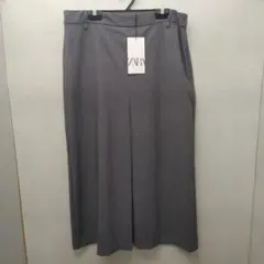 3270新品タグ付き ZARA グレーロングスカート L サイズ