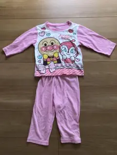 薄手長袖　アンパンマン パジャマ ピンク色　90