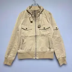 美品　ビバユー　VIVA　YOU ベージュ ノーカラージャケット　少し厚め