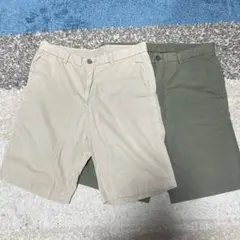 ユニクロ　チノショートパンツ　チノパン　ショートパンツ　美品　M 2枚セット