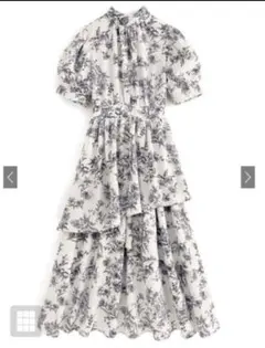 GRL 花柄バックリボンティアードワンピース DK1023