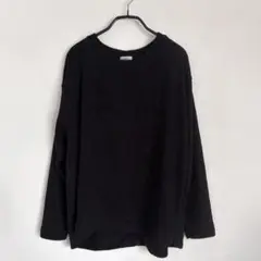 クロスプラス maca ニットカットソー ブラック M