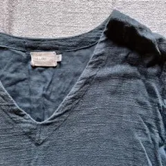 FOLKS THE LABEL 七分袖チュニック　インディゴブルー