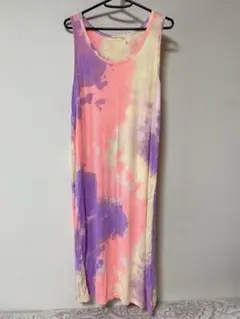 ANAP ロングワンピース マキシ丈 ワンピース タイダイ染め マーブル柄