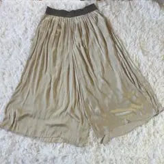 自由区 レディース ガウチョパンツ 3L オンワード樫山 ウエストゴム ベージュ