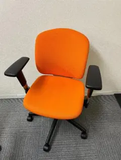 【予約済み商品】オレンジ色 オフィスチェア メッシュタイプ