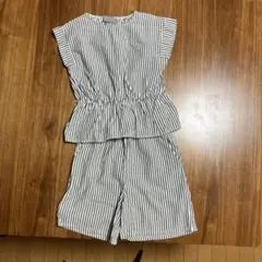 女の子ノースリーブハーフパンツ上下セット120 ストライプ柄