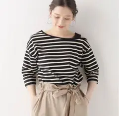 【シンプリシテェ】F tシャツ　オフショル　6分丈　ボーダー