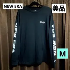 美品　NEW ERA ニューエラ　ロンT Mサイズ　ブラック　袖ロゴ　長袖