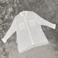 【グリーム】（M）カジュアルシャツ スリット デイアンドデイ 長袖 白