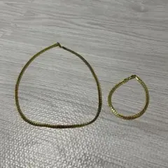 ゴールド チェーン ネックレス　ブレスレット　セット