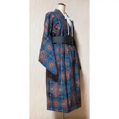 展示品　◇着物リメイク◇  セットアップ　紺色　ベルト付き　1点もの