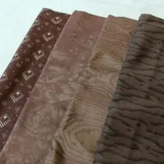 茶色系プリント生地　4種類セット