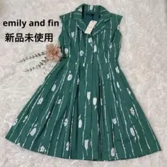 新品未使用❤️emily and finグリーン花柄前ボタンノースリーブワンピース
