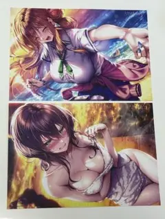 アマカノ3 　予約引換イベント限定　イラストシート　柳木姉妹　詩夢　叶夢　ピロ水