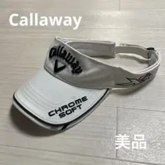 美品 キャロウェイ CALLAWAY メンズ ゴルフ バイザー 白 フリーサイズ