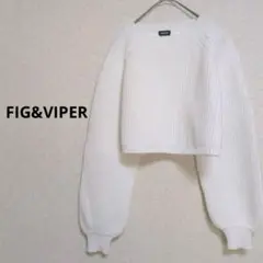 FIG&VIPER バックスリットリブニット ボリューム袖 ホワイト【F】