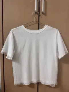 ホワイト ドット柄 半袖Tシャツ