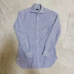 美品✨BALBA バルバ 長袖シャツ 青と白のストライプ 40サイズ L