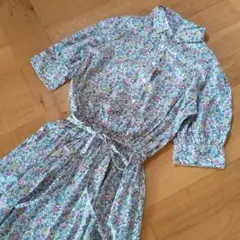 最終SALE!!ハンドメイド ハグオーワー起用リバティ生地使用のシャツワンピース