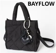 BAYFLOW [500mlのペットボトルも入る]チャームスクエアキルトトート