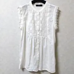 WEEKEND MaxMara マックスマーラノースリーブシャツ Mリネン