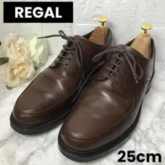 美品 REGAL リーガル 本革 Uチップ JK04 ブラウン 25cm 茶色