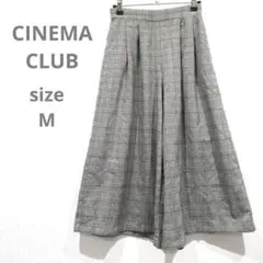 【CINEMA CLUB】ワイドパンツ　ガウチョパンツ　グレー　チェック柄　M