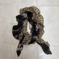 ミセス スカーフ ストール ヒョウ柄